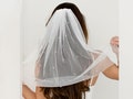 Pearl Veil and Hair Bow Clip for Bachelorette party, 5, 6, 7 , 8 + GET BULK DISCOUNT, Southern Bell, Retro Bride to be White and Pink favors