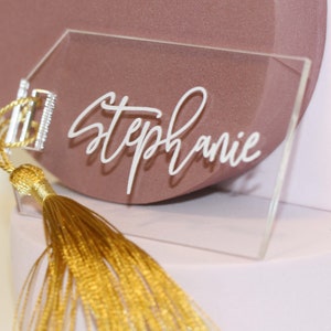 Personalized Luggage Tag, Acrylic Place Card Escort Card, Bag Tag, Bridesmaid Gift, Bachelorette Party Favors Girls Trip Destination Wedding