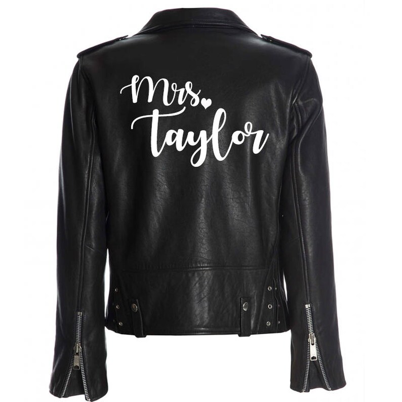 Custom Mrs Leather Jacket Iron On Heat Transfer Image 0