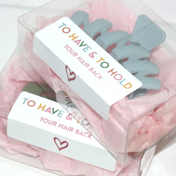 To have and to hold your hair back gift box with hair claw clip Bridesmaid Proposal, Bridesmaids Gifts, Bachelorette party favor, 90's hair