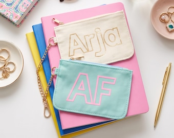 Personalized Coin Pouch Keychain, Mini Keychain zip bag, Small Jewelry Pouch, Portable Cable Bag, Earbud Case, Preppy Y2K Gift