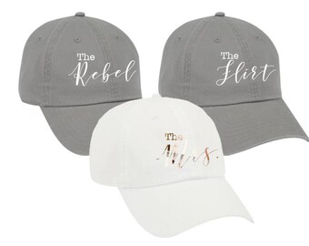 Bachelorette Party hats garment washed unstructured cotton Dad Hat Bridesmaid gift Bridal party favors personalized custom the mrs - DH34HTV