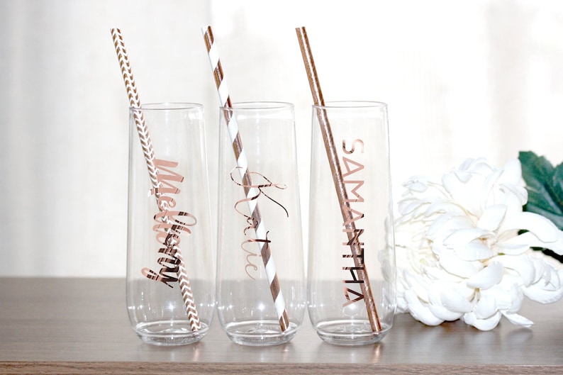plastic champagne flutes personalised