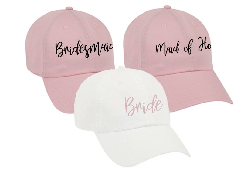 Bachelorette Party hats, garment washed, unstructured, cotton, Dad Hat, Bridesmaid Hats, Bridal party favors, personalized DH2HTV image 2