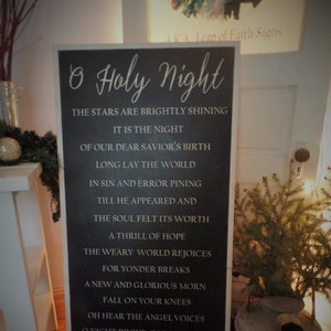 O Holy Night Wood Sign: Handmade Christmas Holiday Decor