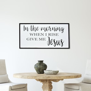 Give Me Jesus Wood Sign: Inspirational Farmhouse Bedroom Decor