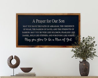 Christian Sign: A Prayer For My Son, Boys Room Decor