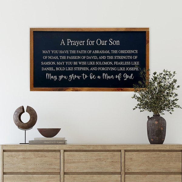 Christian Sign: A Prayer For My Son, Boys Room Decor