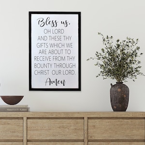 Bless Us Oh Lord Wood Sign: Farmhouse Kitchen Prayer Art