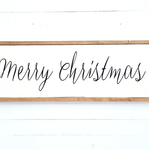 Merry Christmas Wood Sign / Christmas Sign / Holiday Wooden - Etsy