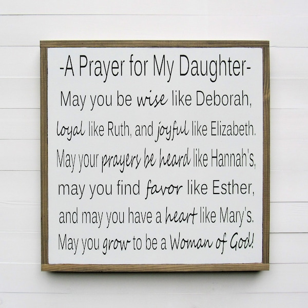 Prayer For My Daughter Sign: Christian Girl's Bedroom Decor