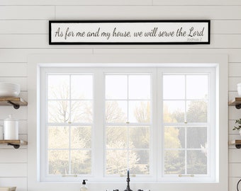 As for Me and My House / Wooden Sign / Joshua 24:15 / Wood Sign / Bible Quote / Over the Door Framed Sign / Scripture Wall Art