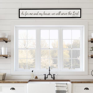 As for Me and My House / Wooden Sign / Joshua 24:15 / Wood Sign / Bible Quote / Over the Door Framed Sign / Scripture Wall Art
