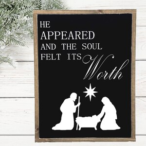 Nativity Wood Sign: O Holy Night, Farmhouse Christmas Wall Art