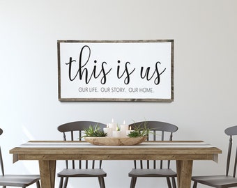 This is us / Inspirational Wall Decor / Signs for home / Home sign / Entryway wall art / Living Room Wall Decor / Inspirational Sign