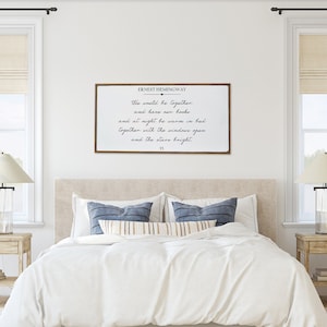 Signo de Ernest Hemingway / Arte de Ernest Hemingway / Signo encima de la cama / Regalo de aniversario / Regalo para pareja / Cita de Ernest Hemingway / Cottagecore