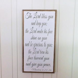 The Lord Bless You and Keep You / Large Wooden Bible Verse Sign / May the Lord Bless You / Christian Wall Art