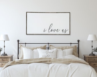 I Love Us Sign: Handmade Wooden Bedroom Wall Art