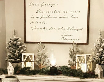 Christmas Wall Art / It&#39;s a Wonderful Life / Christmas Signs / Dear George / Holiday Wood Signs / Inspirational Quotes / Christmas Decor