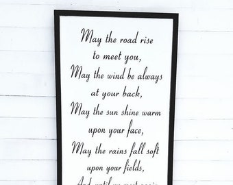 May the Road Rise to Meet You / Irish Blessing Wood Sign /  Irish Prayer Wooden Sign / Bedroom Wall Art / Sign for Home / Entryway Sign