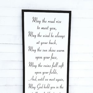 Irish Blessing Wood Sign: Handmade Prayer Wall Art