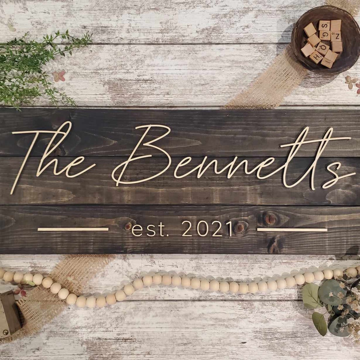 Personalized Wedding Gift for Couples / Bridal or Couples Shower Gift / Custom Last Name Sign / Established Date /NO DATE on SMALL - Etsy