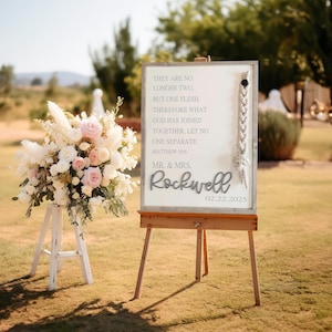 A Cord of Three Strands Sign/ Wedding Welcome Sign/Unity Sign/ Wedding Sign/Wedding Gift/Christian Wedding Decor/ Matthew 19:6/ Personalized