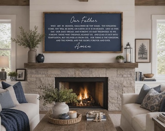 The Lord's Prayer Wood Sign: Christian Bible Verse Wall Art