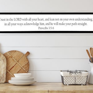 Proverbs 3: 5-6 Wood Sign / Trust in the Lord Wooden Sign / Bible Verse / Over the Door / Framed Sign / Scripture Wall Decor image 1