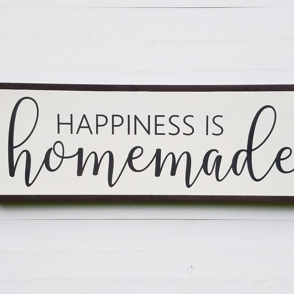 Happiness is Homemade Sign - Inspirational Kitchen Wall Decor