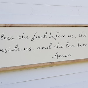 Inspirational Signs / Bless the food Wall Art / Christian wall decor / Scripture Wood Sign / Kitchen Sign / Dining room Wall Sign