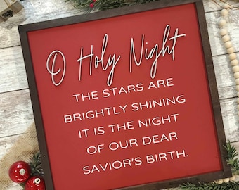 O Holy Night / 3D Christmas Sign / Christian Wall Art / Raised Letter Holiday Sign / Christmas Wall Art / Religious Art / Oh Holy Night