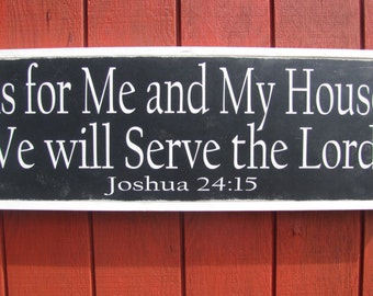 Scripture Wood Sign Christian Wall Art As For Me and My House Bible Verse Sign Large Wooden Sign Bible Verse Sign