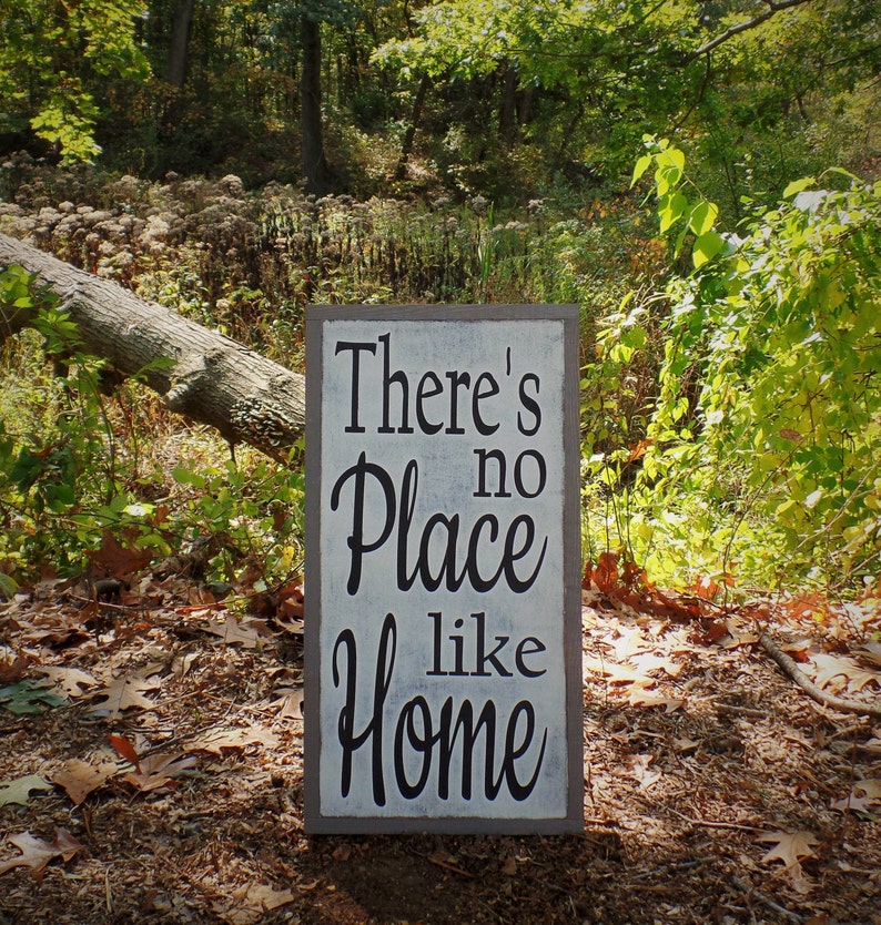 There's No Place Like Home Wood Sign/ Inspirational Etsy