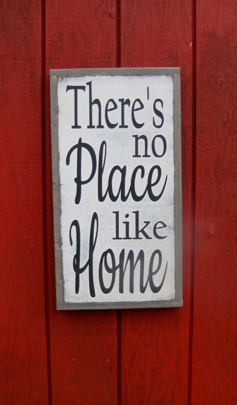 There's No Place Like Home Wood Sign/ Inspirational Etsy