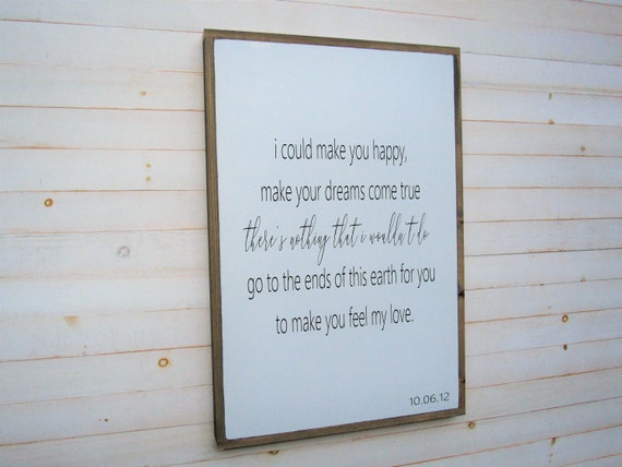 To Make You Feel My Love Lyrics Wood Sign Adele Garth Etsy