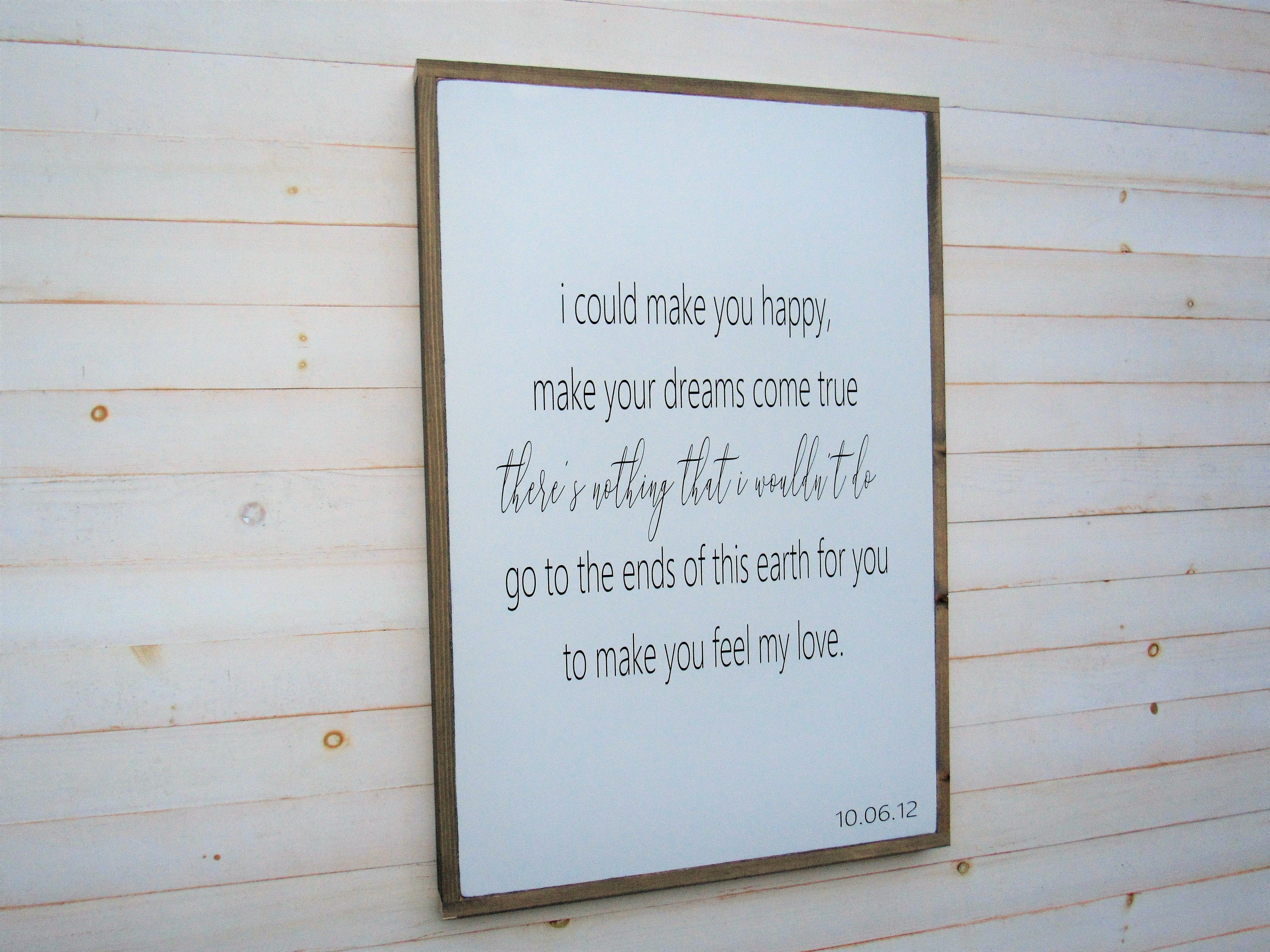To Make You Feel My Love Lyrics Wood Sign Adele Garth Etsy