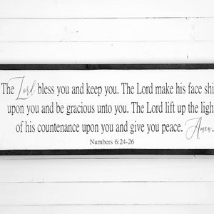 The Lord Bless you and Keep you/ The Blessing/ Bible verse Wall Art / Religious Wood Sign / Christian over the door Sign