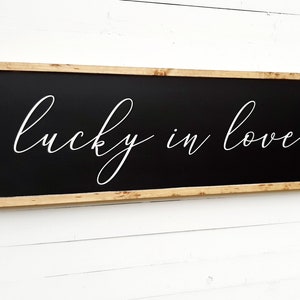 Lucky in Love Wood Sign - Master Bedroom Wall Decor