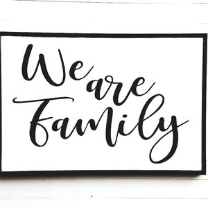 We are Family Sign / Family wood sign / Entryway sign / Living Room sign / Farmhouse Style Wall Art / Photo Wall Sign