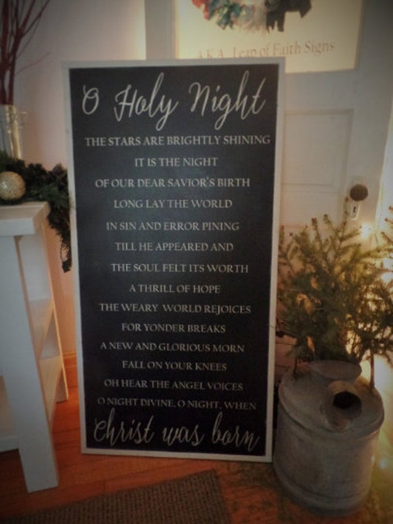 O Holy Night Sign / Christmas Wall Decor / Christian Sign /  Etsy