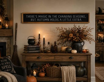 Letrero mágico de otoño - Decoración de cambio de estación - Arte de pared de estilo rústico otoñal - Hogar acogedor de cosecha