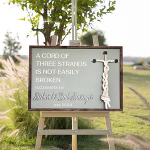 Personalized Wedding Unity Sign: Cord of Three Strands, Christian Decor