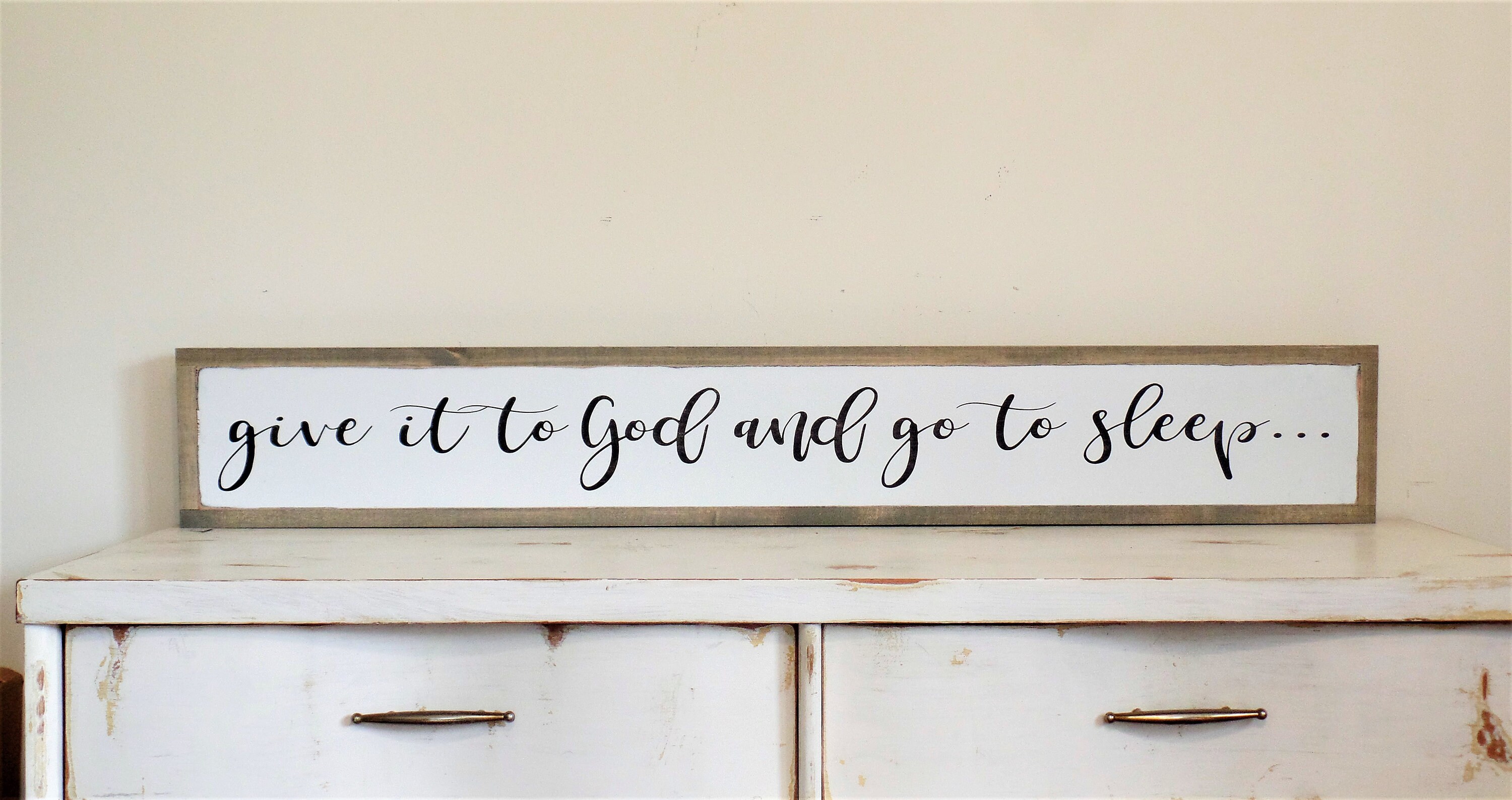 Give it to god and go to sleep sign bedroom wall decor etsy