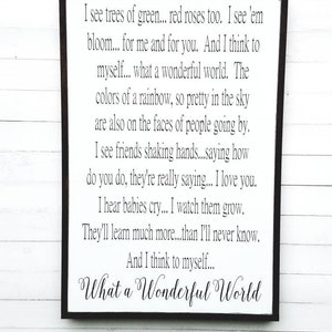 And I Think to Myself What a Wonderful World Sign Lyrics / Wood Sign ...