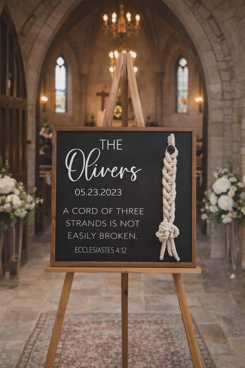 Personalized Wedding Unity Sign: A Cord of Three Strands, Christian ...