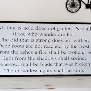 J R R Tolkien Wood Sign: Inspirational Quote Wall Art