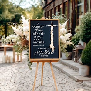 Personalized Wedding Unity Sign: Cord of Three Strands, Christian Decor