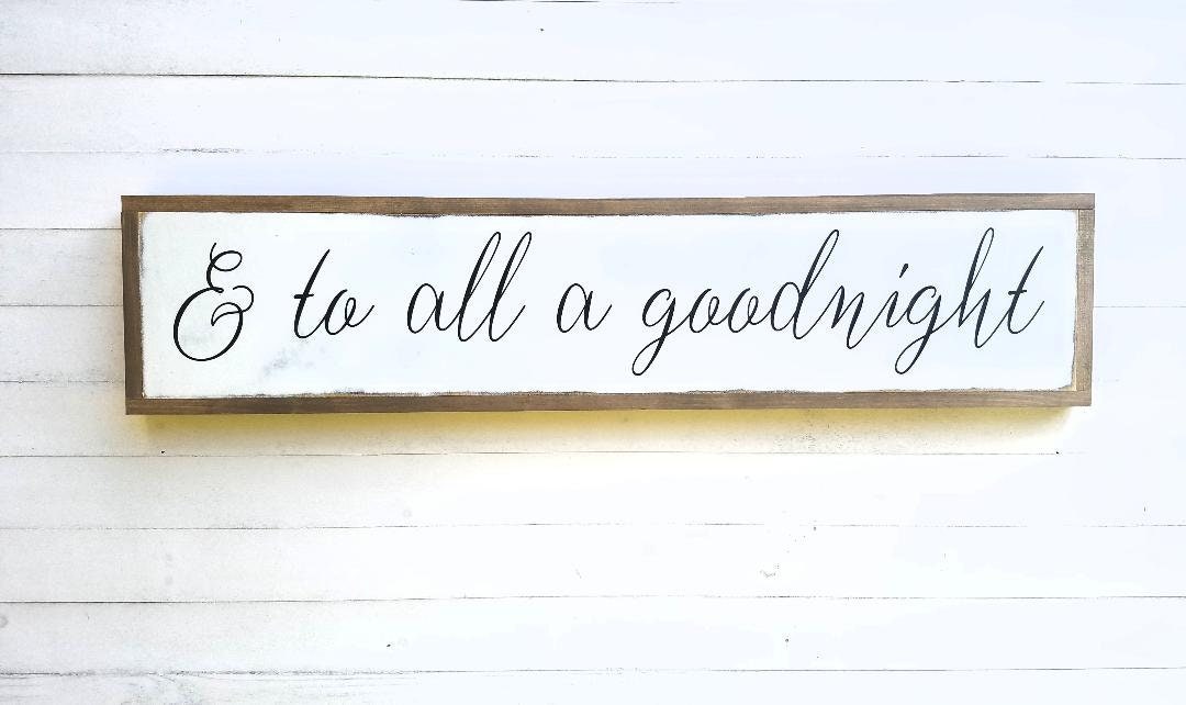 And to All a Goodnight Sign / Christmas Sign Wood / Wooden | Etsy