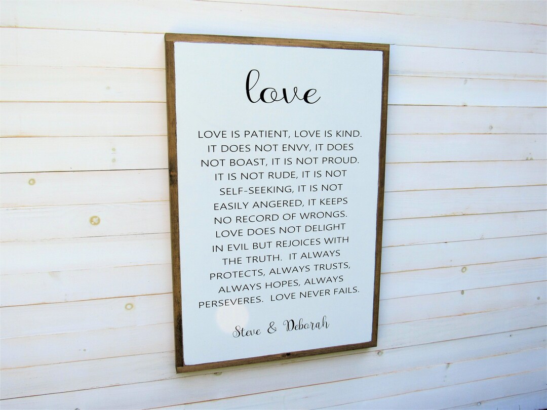 1 Corinthians 13 Sign / Love is Patient / Wood Sign / Personalized Sign ...